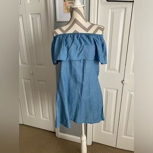Love Chelsey off shoulder dress, blue, size small